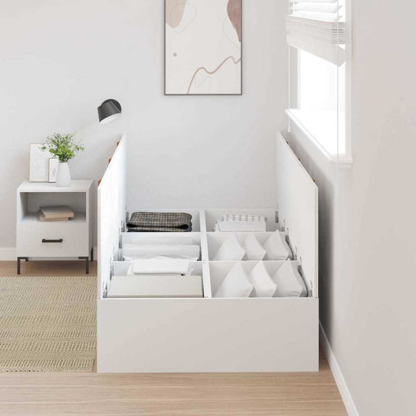 Bettgestell mit Stauraum Weiß 100x200 cm