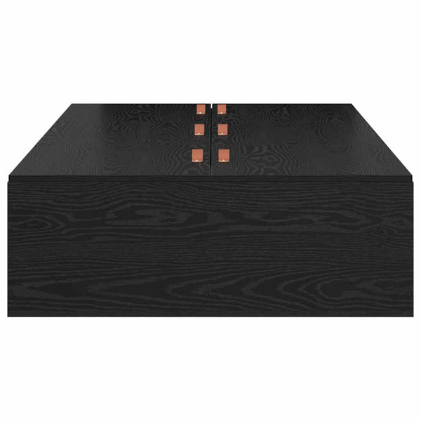 Bettgestell mit Stauraum 100x200 cm Eiche Schwarz