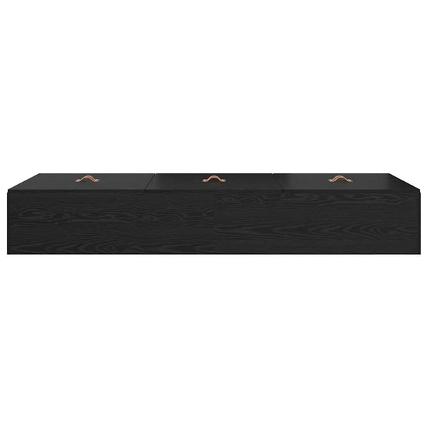 Bettgestell mit Stauraum 100x200 cm Eiche Schwarz