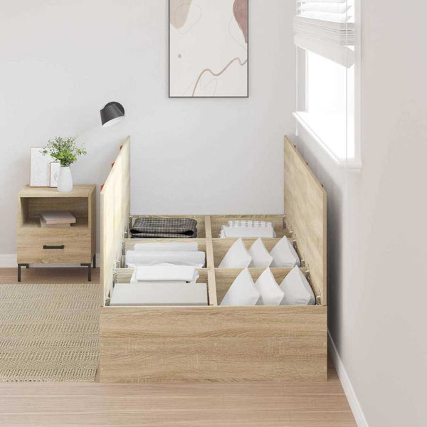 Aufbewahrungsbettgestell Sonoma Eiche 100x200 cm