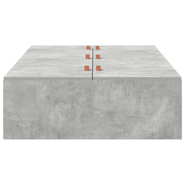 Bettgestell mit Stauraum, Betongrau, 100x200 cm