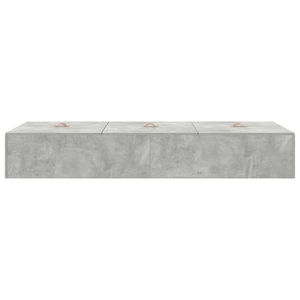 Bettgestell mit Stauraum, Betongrau, 100x200 cm