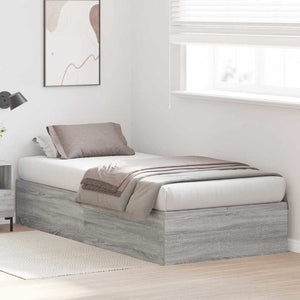 Bettgestell mit Stauraum Graues Sonoma 100x200 cm