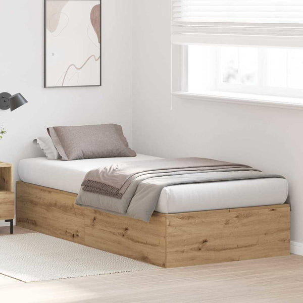 Bettgestell mit Stauraum Artisan-Eiche 100x200 cm