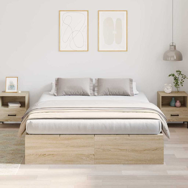 Stauraumbett Sonoma-Eiche 140x200 cm
