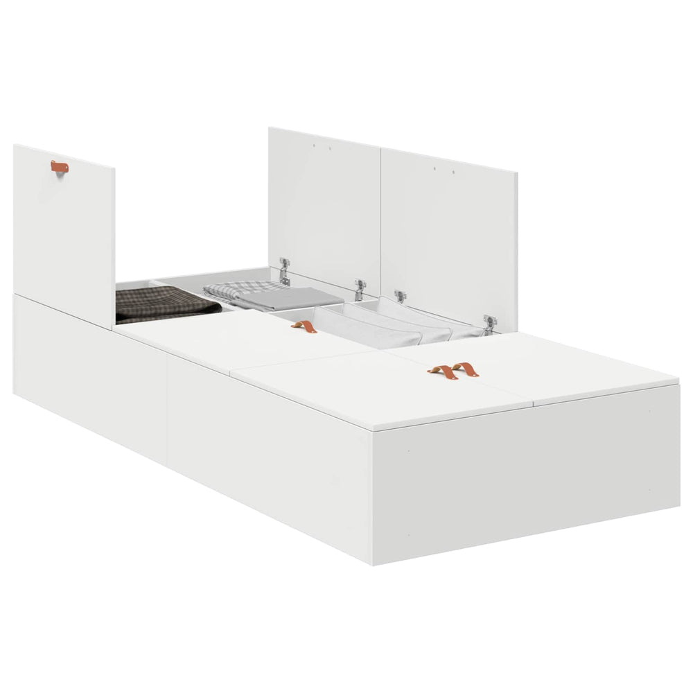 vidaXL Storage Bed Frame White 90 x 190 cm Engineered Wood