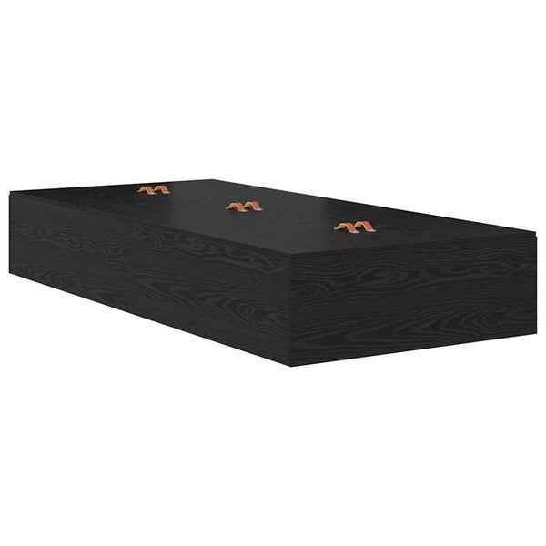 Aufbewahrungsbettgestell 90x190 cm Schwarz Eiche