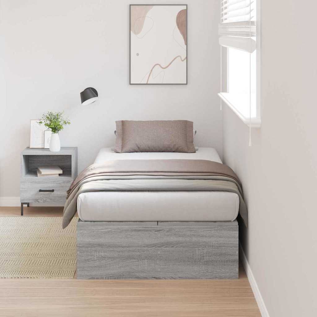 Bettgestell mit Stauraum Grau 90x190 cm