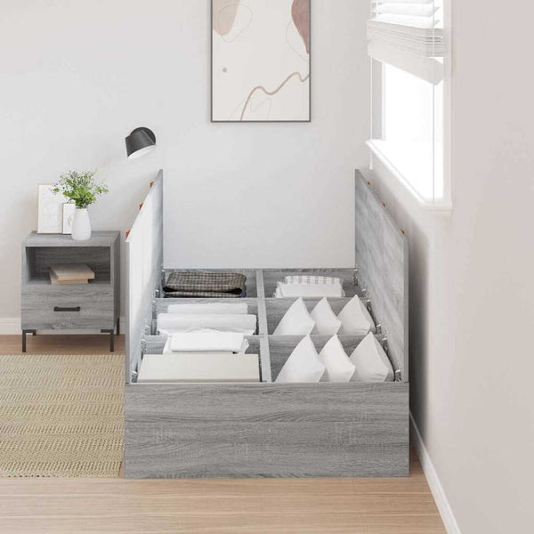 Bettgestell mit Stauraum Grau 90x190 cm