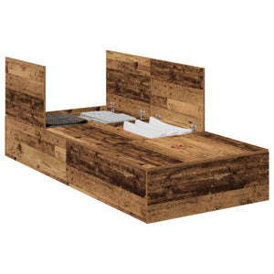 Bettgestell mit Stauraum Altholz 90x190 cm