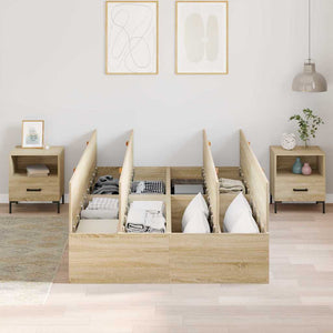 Aufbewahrungsbettgestell Sonoma-Eiche 120x190 cm