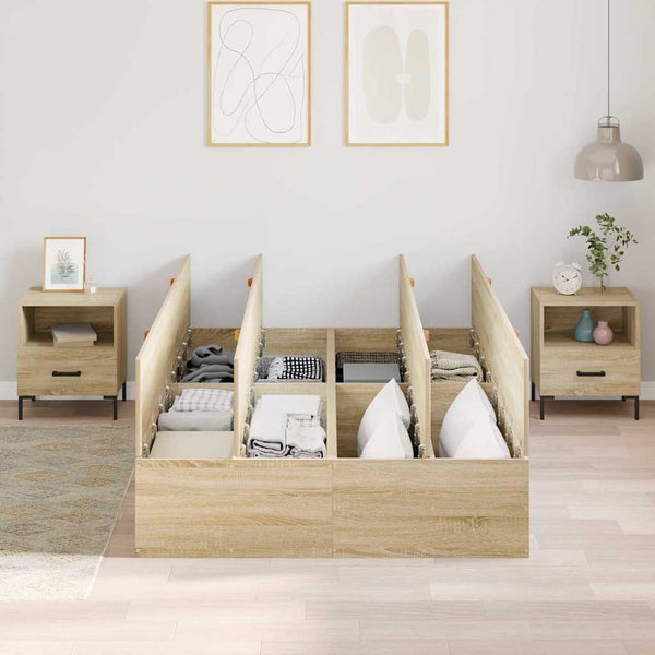 Aufbewahrungsbettgestell Sonoma-Eiche 120x190 cm
