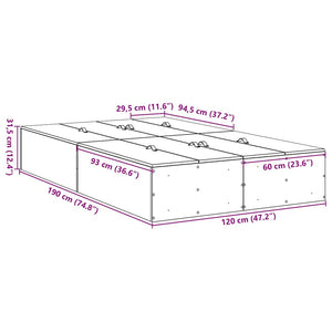 Aufbewahrungsbettgestell Sonoma-Eiche 120x190 cm