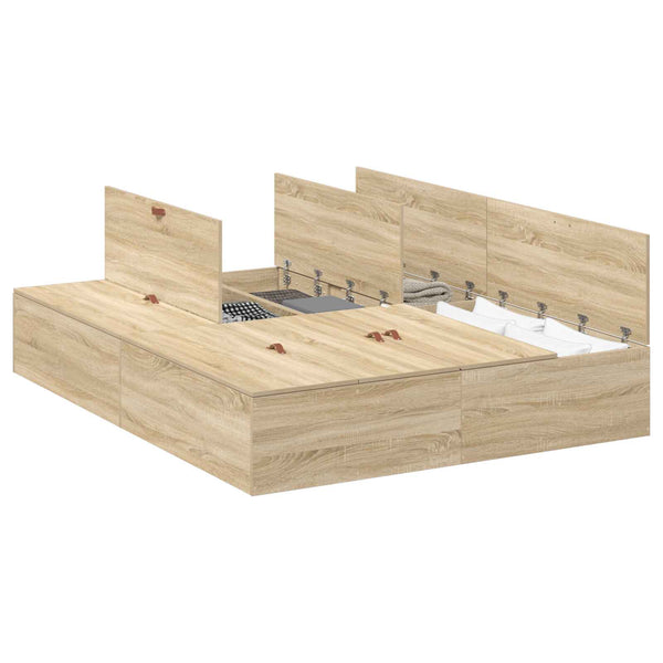 Bettgestell mit Stauraum Sonoma Eiche 140x190 cm