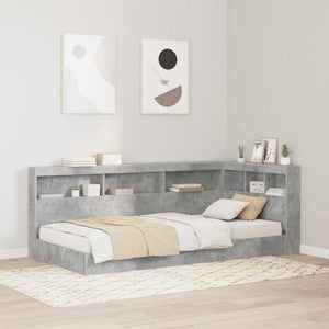 Aufbewahrungskopfteil mit Regal Beton Grau 80cm