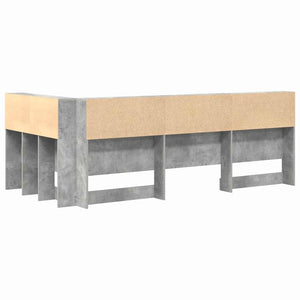 Aufbewahrungskopfteil mit Regal Beton Grau 80cm