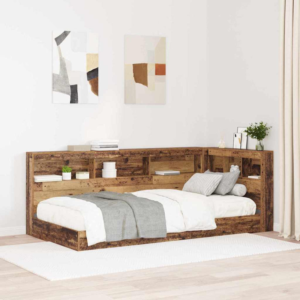 Aufbewahrungskopfteil mit Regal Altholz 80cm