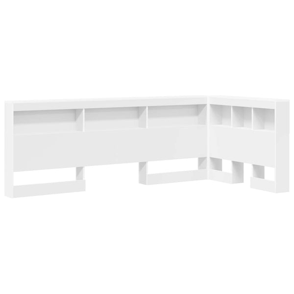 Aufbewahrungskopfteil mit Regal, Weiß, 90cm