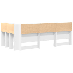 Aufbewahrungskopfteil mit Regal, Weiß, 90cm