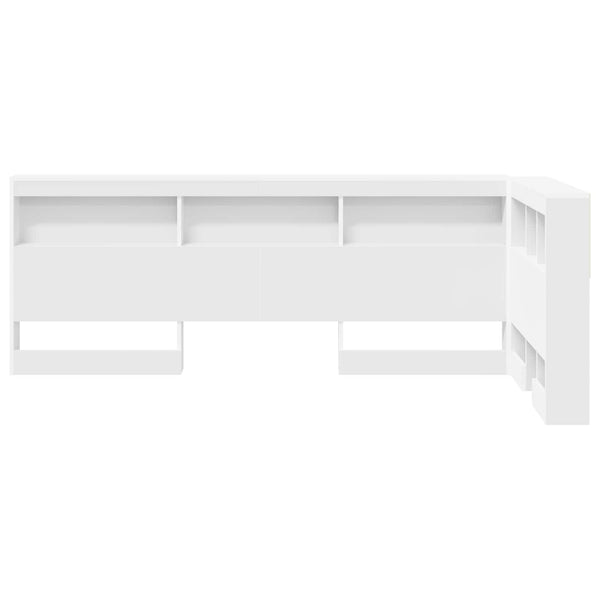 Aufbewahrungskopfteil mit Regal, Weiß, 90cm