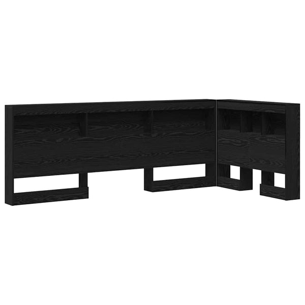 Aufbewahrungskopfteil 90 cm Schwarz Eiche