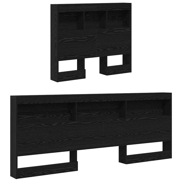 Aufbewahrungskopfteil 90 cm Schwarz Eiche