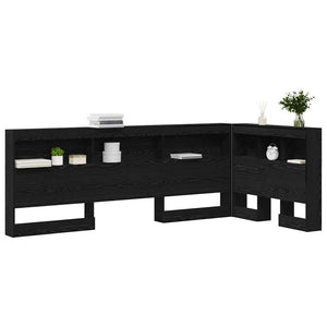 Aufbewahrungskopfteil 90 cm Schwarz Eiche