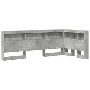 Aufbewahrungskopfteil mit Regal Beton Grau 90 cm