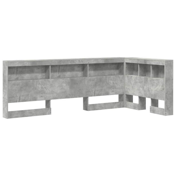 Aufbewahrungskopfteil mit Regal Beton Grau 90 cm