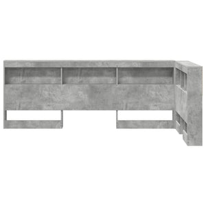 Aufbewahrungskopfteil mit Regal Beton Grau 90 cm