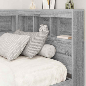 Graues Sonoma Kopfteil mit Stauraum 90 cm