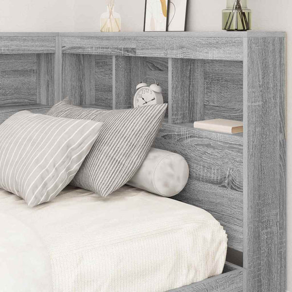 Graues Sonoma Kopfteil mit Stauraum 90 cm