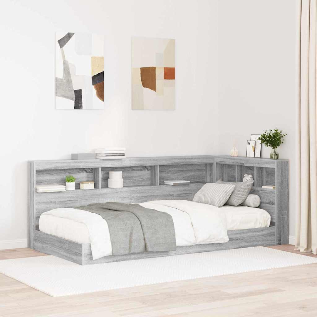 Graues Sonoma Kopfteil mit Stauraum 90 cm