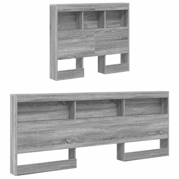 Graues Sonoma Kopfteil mit Stauraum 90 cm