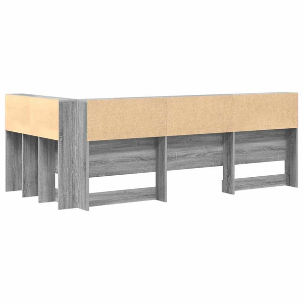 Graues Sonoma Kopfteil mit Stauraum 90 cm
