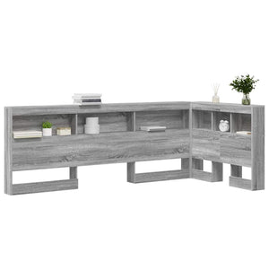 Graues Sonoma Kopfteil mit Stauraum 90 cm