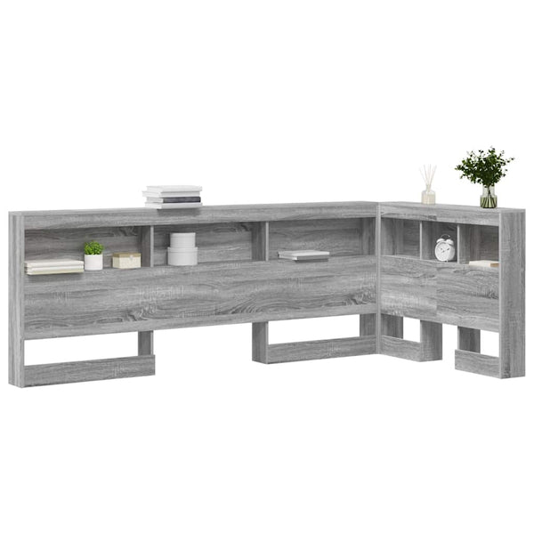 Graues Sonoma Kopfteil mit Stauraum 90 cm