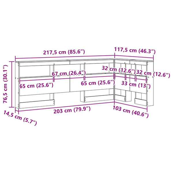 Weißes Kopfteil mit Regal 100 cm