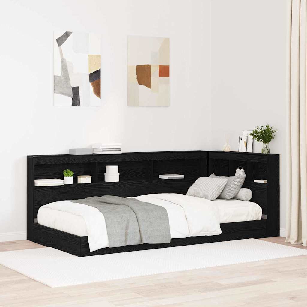 Aufbewahrungskopfteil Schwarz Eiche 100 cm