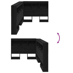 Aufbewahrungskopfteil Schwarz Eiche 100 cm