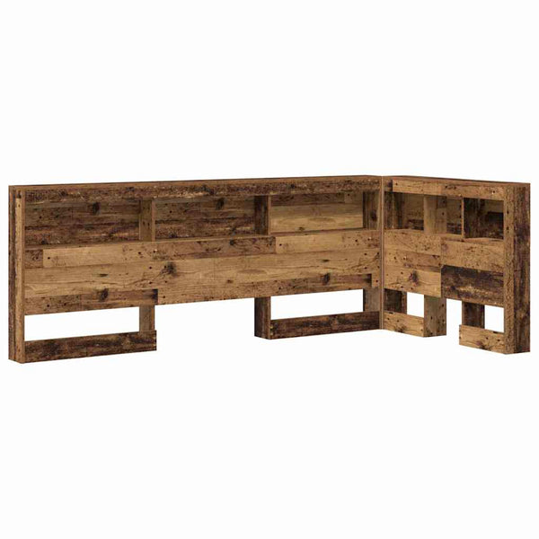 Aufbewahrungskopfteil mit Regal Altholz 100 cm