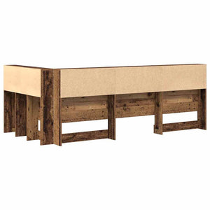 Aufbewahrungskopfteil mit Regal Altholz 100 cm