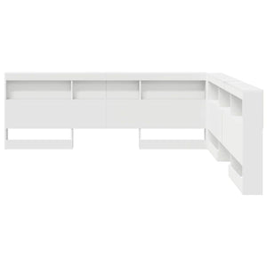 vidaXL Tête de lit de rangement avec étagère Blanc 200 cm Bois d'ingénierie