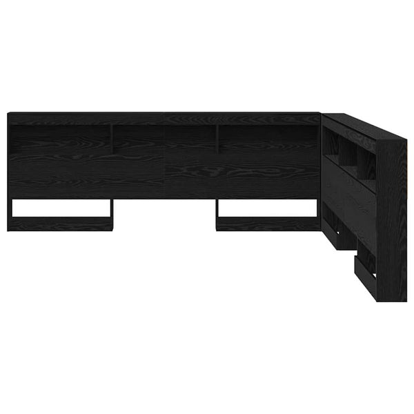Aufbewahrungskopfteil 200 cm Schwarz Eichenoptik