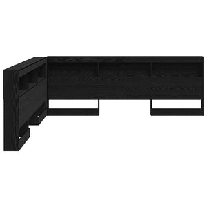 Aufbewahrungskopfteil 200 cm Schwarz Eichenoptik