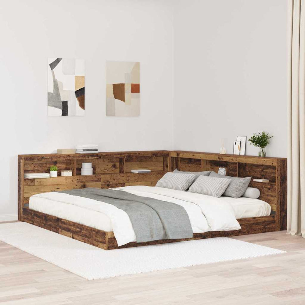 Altholz Kopfteil mit Regal 200cm