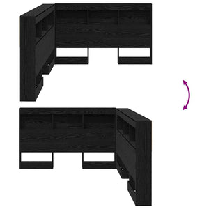 Aufbewahrungskopfteil Schwarz Eiche 120 cm