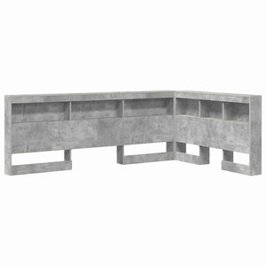 Aufbewahrungskopfteil mit Regal Beton Grau 120cm