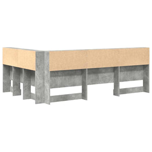 Aufbewahrungskopfteil mit Regal Beton Grau 120cm