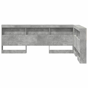 Aufbewahrungskopfteil mit Regal Beton Grau 120cm